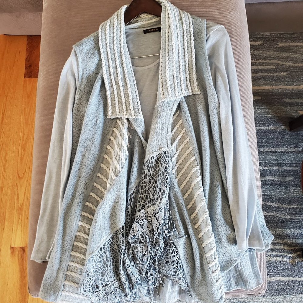 GORGEOUS! 2 layers: Long sleeve sheer top with vest sweater